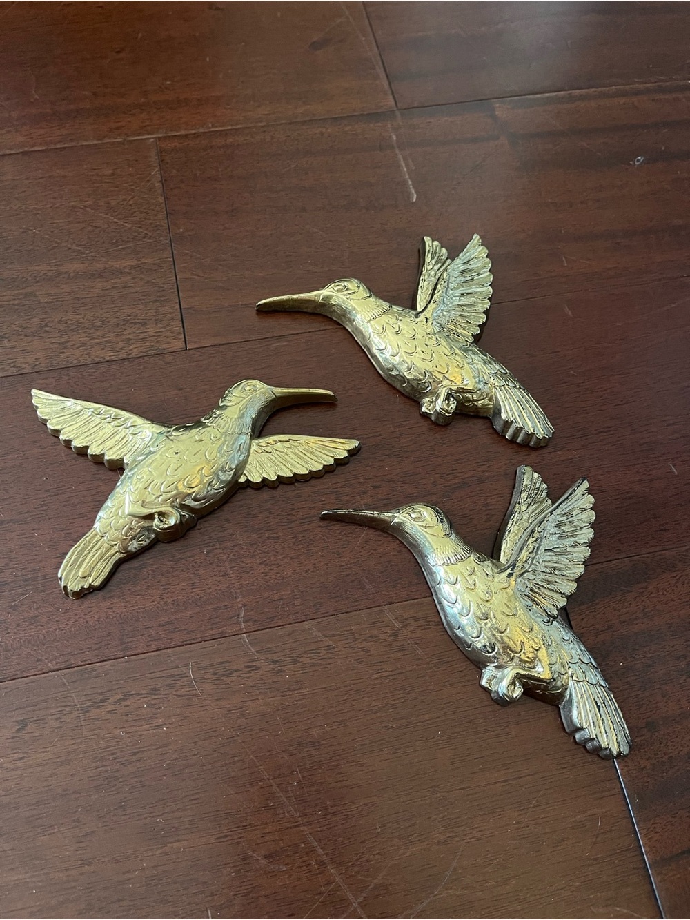 Homco gold hummingbirds MCM set of 3 ready to hang!